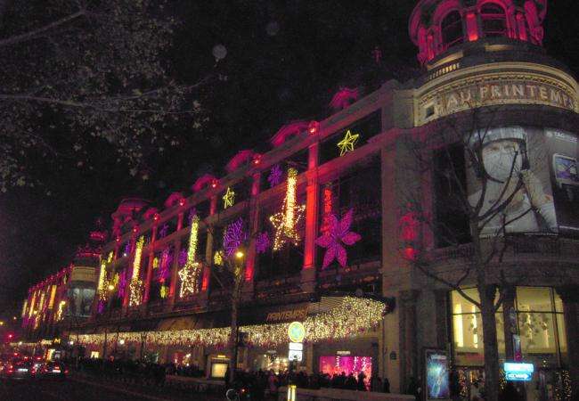 Christmas windows and illuminations; festive magic